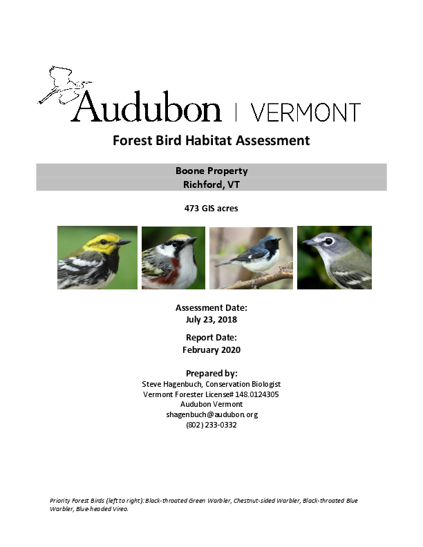 Sample Forest Bird Habitat Assessment